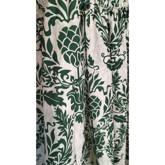Shein Green and White Strapless Dress Ruffled Hem Size Large - Picture 4 of 7